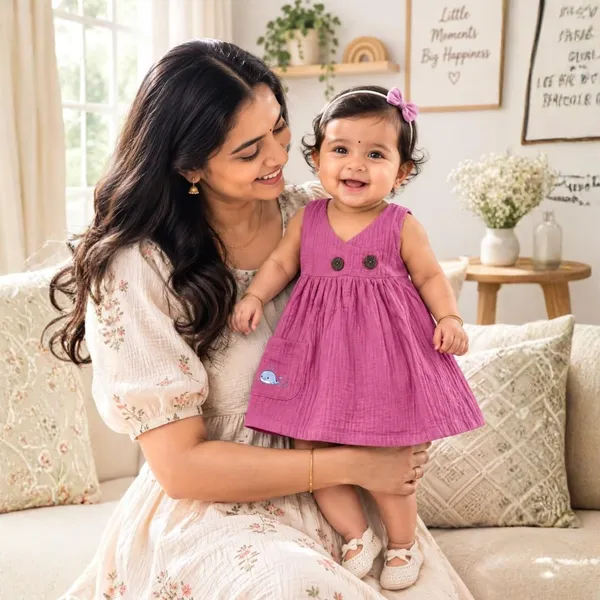 Lilimi_Baby_Girls_Crinkle_Muslin_Frock_Cross_Body_Stlye_Sleeveless_100_Muslin_Cotton_Coconut_Shell_Buttons_Animal_Print_Pocket_Skin_Friendly_Made_In_India