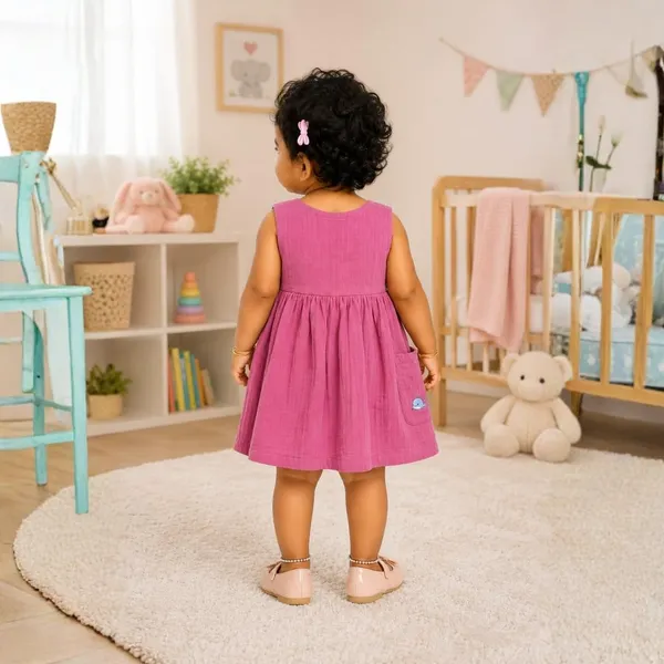 Lilimi_Baby_Girls_Crinkle_Muslin_Frock_Cross_Body_Stlye_Sleeveless_100_Muslin_Cotton_Coconut_Shell_Buttons_Animal_Print_Pocket_Skin_Friendly_Made_In_India