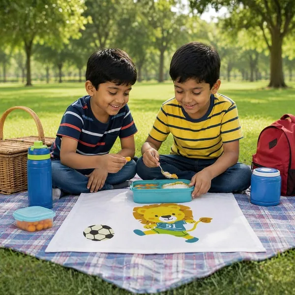 Lilimi_Pack_Of_2_Kids_Lunch_Towels_Soft_Cotton_School_Napkins_For_Boys_Girls_Reusable_Lunch_Box_Cloth_Cute_Print_18_X_14_Inches(Black_Hero_&_Lion)