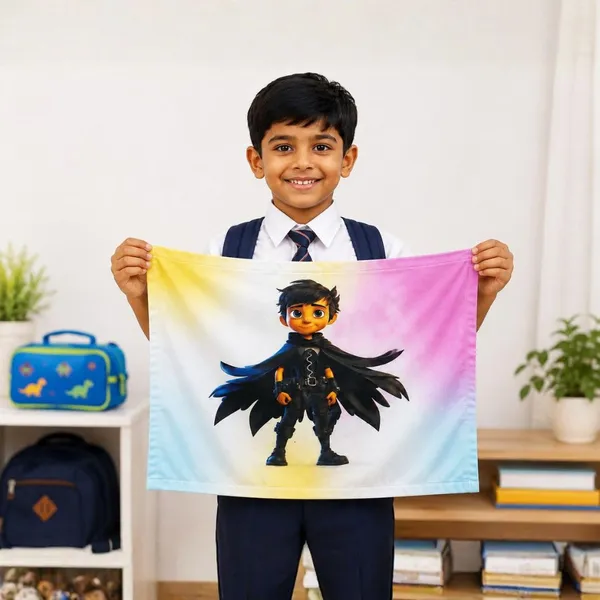 Lilimi_Pack_Of_2_Kids_Lunch_Towels_Soft_Cotton_School_Napkins_For_Boys_Girls_Reusable_Lunch_Box_Cloth_Cute_Print_18_X_14_Inches(Black_Hero_&_Lion)
