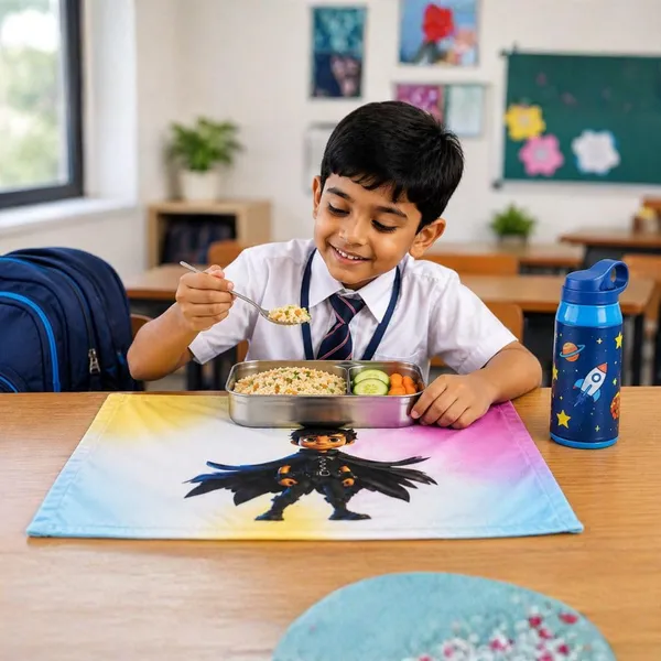 Lilimi_Pack_Of_2_Kids_Lunch_Towels_Soft_Cotton_School_Napkins_For_Boys_Girls_Reusable_Lunch_Box_Cloth_Cute_Print_18_X_14_Inches(Black_Hero_&_Lion)