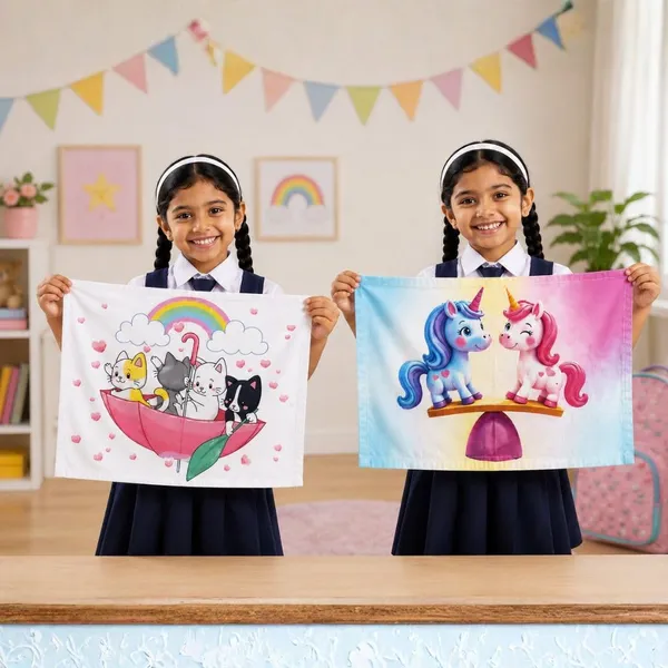 Lilimi_Pack_Of_2_Kids_Lunch_Towels_Soft_Cotton_School_Napkins_For_Boys_Girls_Reusable_Lunch_Box_Cloth_Cute_Print_18_X_14_Inches_(Twin_Unicorn_and_Umberlla)