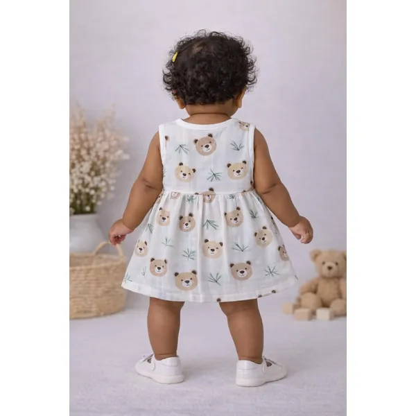 Lilimi_Baby_Girl_Muslin_Cotton_Dress_Sleeveless_Front_Button_Design_Soft_And_Breathable_Comfortable_Summer_Wear