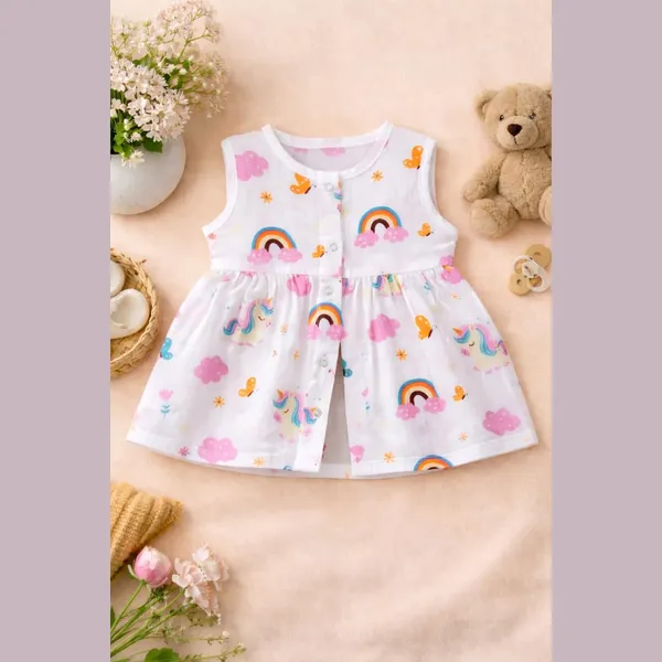 Lilimi_Baby_Girl_Muslin_Cotton_Dress_Sleeveless_Front_Button_Design_Soft_And_Breathable_Comfortable_Summer_Wear