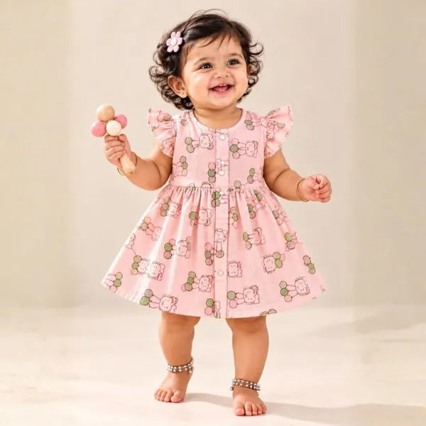Product_Summary_Lilimi_Toddler_Baby_Girl_Cotton_Muslin_Dress_Breathable_Flutter_Sleeve_Button_Front_Cute_Frocks