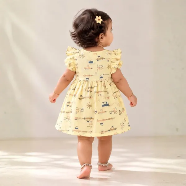 Lilimi_Toddler_Baby_Girl_Cotton_Muslin_Dress_Breathable_Flutter_Sleeve_Button_Front_Cute_Frocks