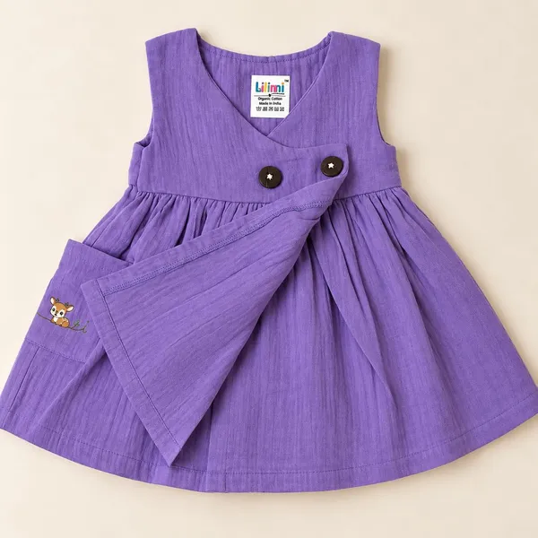 Lilimi_Baby_Girls_Crinkle_Muslin_Frock_Cross_Body_Stlye_Sleeveless