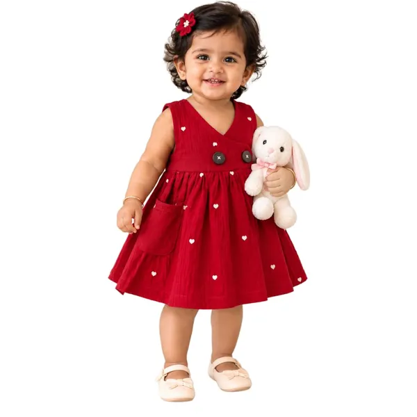 Lilimi_Baby_Girls_Crinkle_Muslin_Frock_Cross_Body_Stlye_Sleeveless