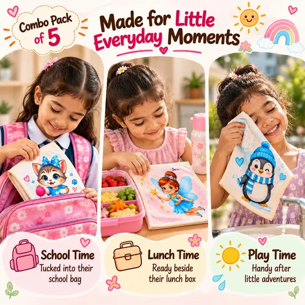 Lilimi_Kidscotton_Towels_Pack_Of_5_18_X_14_Inch_Soft_Absorbent_Hand_Face_Multi_Purpose_Towels_For_School_Travel_Everyday_Use_5_Little_Girls