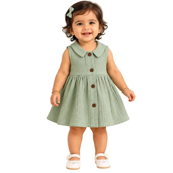 Product_Summary_Lilimi_Baby_Girls_Crinkle_Muslin_Frock_Sleeveless_Peter_Pan_Collar_Dress_With_Soft_Breathable_For_Everyday_Special_Occasions