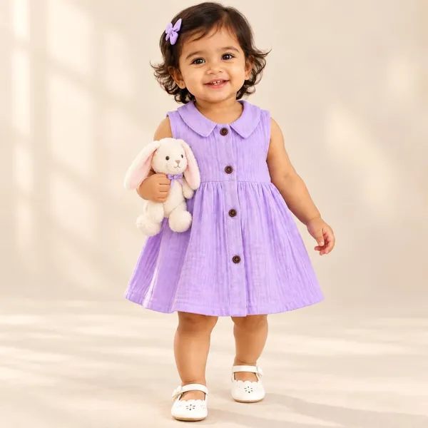 Product_Summary_Lilimi_Baby_Girls_Crinkle_Muslin_Frock_Sleeveless_Peter_Pan_Collar_Dress_With_Soft_Breathable_For_Everyday_Special_Occasions