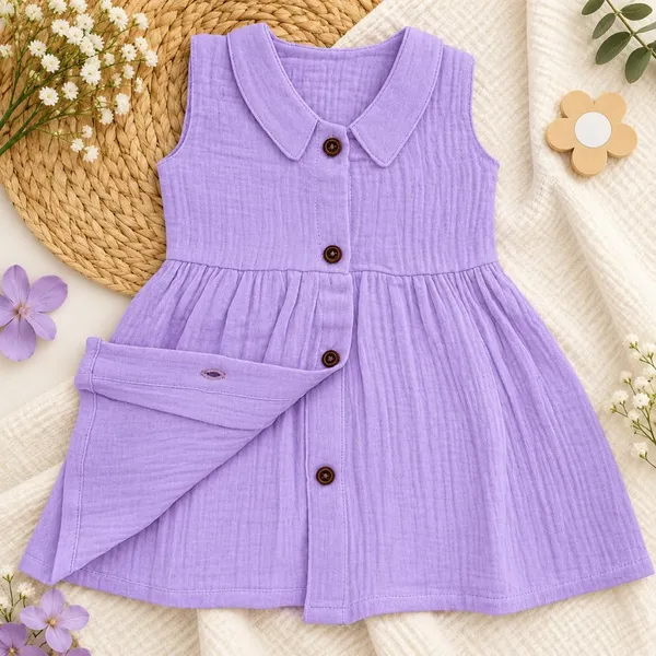 Product_Summary_Lilimi_Baby_Girls_Crinkle_Muslin_Frock_Sleeveless_Peter_Pan_Collar_Dress_With_Soft_Breathable_For_Everyday_Special_Occasions
