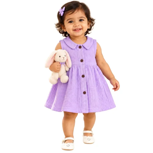 Product_Summary_Lilimi_Baby_Girls_Crinkle_Muslin_Frock_Sleeveless_Peter_Pan_Collar_Dress_With_Soft_Breathable_For_Everyday_Special_Occasions