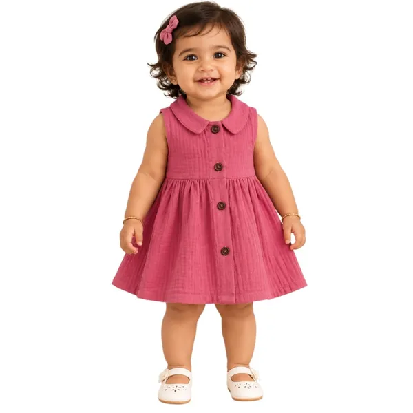 Product_Summary_Lilimi_Baby_Girls_Crinkle_Muslin_Frock_Sleeveless_Peter_Pan_Collar_Dress_With_Soft_Breathable_For_Everyday_Special_Occasions
