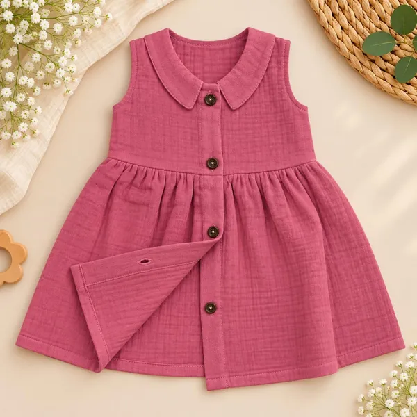 Product_Summary_Lilimi_Baby_Girls_Crinkle_Muslin_Frock_Sleeveless_Peter_Pan_Collar_Dress_With_Soft_Breathable_For_Everyday_Special_Occasions