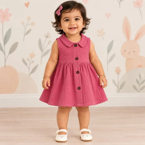 Product_Summary_Lilimi_Baby_Girls_Crinkle_Muslin_Frock_Sleeveless_Peter_Pan_Collar_Dress_With_Soft_Breathable_For_Everyday_Special_Occasions