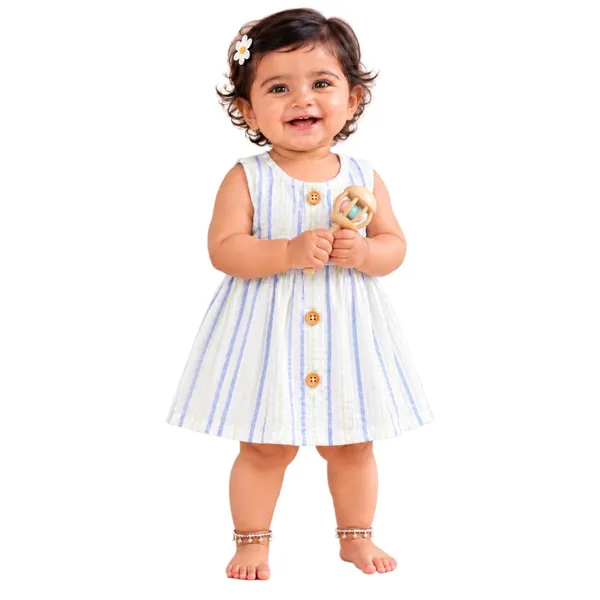 Lilimi_Baby_Girl_Cotton_Crinkle_Muslin_Frock_Sleeveless_Striped_Dress
