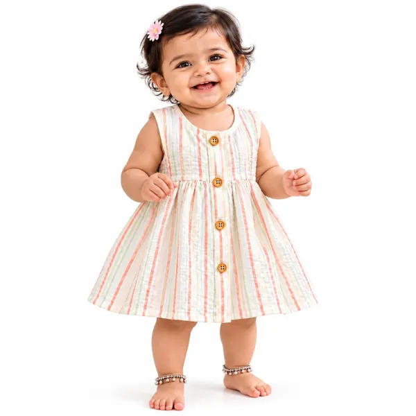 Lilimi_Baby_Girl_Cotton_Crinkle_Muslin_Frock_Sleeveless_Striped_Dress
