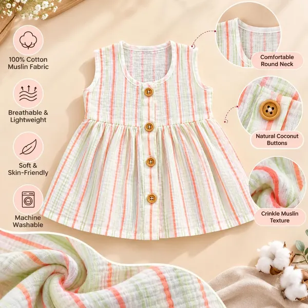 Lilimi_Baby_Girl_Cotton_Crinkle_Muslin_Frock_Sleeveless_Striped_Dress