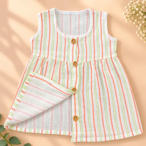 Lilimi_Baby_Girl_Cotton_Crinkle_Muslin_Frock_Sleeveless_Striped_Dress