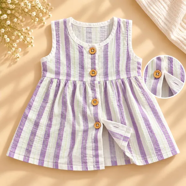 Lilimi_Baby_Girl_Cotton_Crinkle_Muslin_Frock_Sleeveless_Striped_Dress