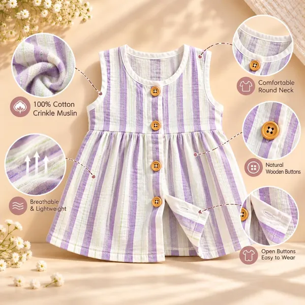 Lilimi_Baby_Girl_Cotton_Crinkle_Muslin_Frock_Sleeveless_Striped_Dress