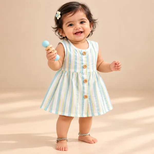 Lilimi_Baby_Girl_Cotton_Crinkle_Muslin_Frock_Sleeveless_Striped_Dress