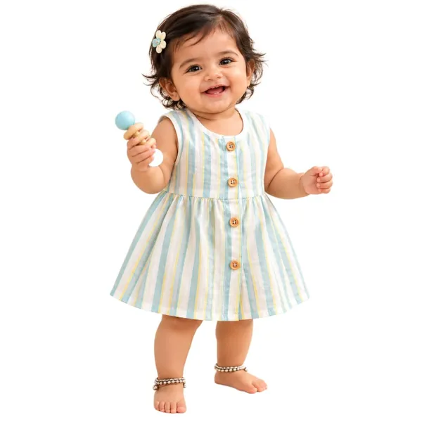 Lilimi_Baby_Girl_Cotton_Crinkle_Muslin_Frock_Sleeveless_Striped_Dress