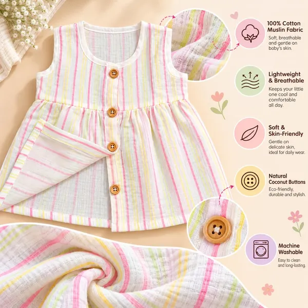 Lilimi_Baby_Girl_Cotton_Crinkle_Muslin_Frock_Sleeveless_Striped_Dress
