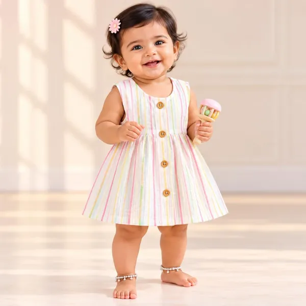 Lilimi_Baby_Girl_Cotton_Crinkle_Muslin_Frock_Sleeveless_Striped_Dress
