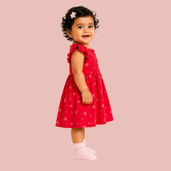 Lilimi_Little_Heart_Ruffle_Sleeve_Crinkle_Muslin_Dress_|_Complimentary_Hair_clip