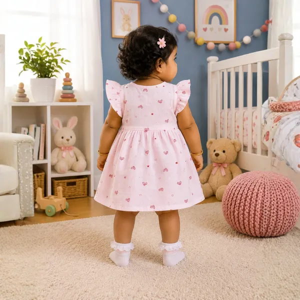Lilimi_Little_Heart_Ruffle_Sleeve_Crinkle_Muslin_Dress_|_Complimentary_Hair_Clip