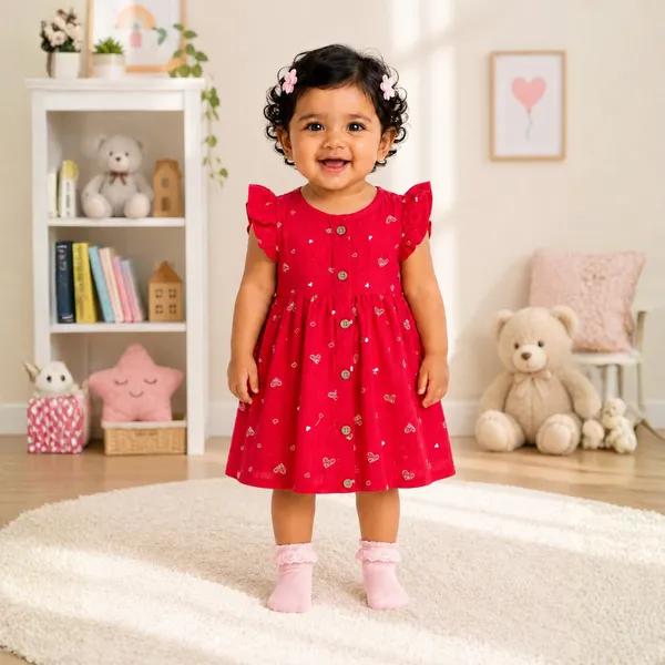 Lilimi_Little_Heart_Ruffle_Sleeve_Crinkle_Muslin_Dress_|_Complimentary_Hair_clip