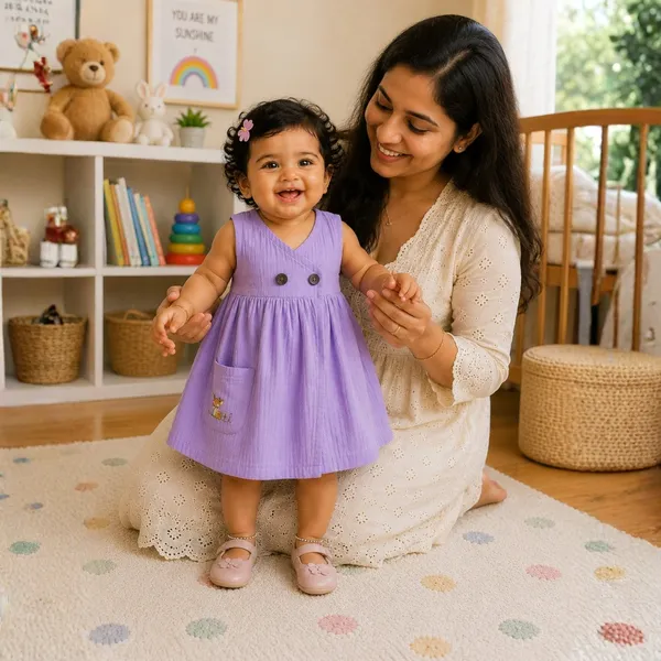 Lilimi_Baby_Girls_Crinkle_Muslin_Frock_Cross_Body_Stlye_Sleeveless_100_Muslin_Cotton_Coconut_Shell_Buttons_Animal_Print_Pocket_Skin_Friendly_Made_In_India