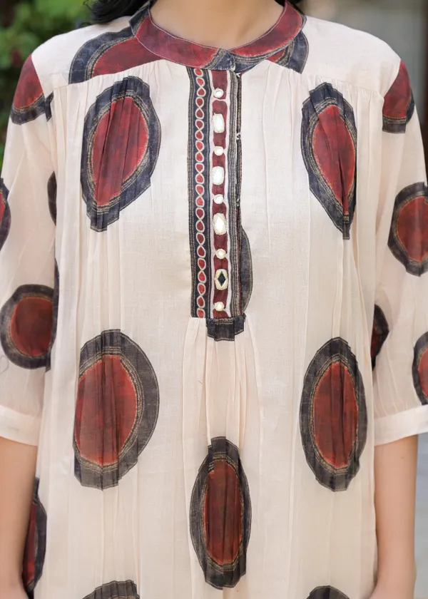 Cream_Cotton_Flared_Anarkali_Kurta_For_Women