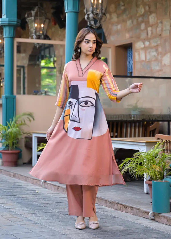 Peach_Cotton_Printed_Straight_Kurta_Pant_Set_For_Women