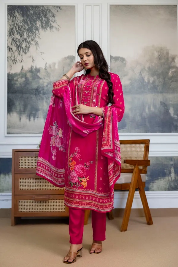 Pink_Cotton_Floral_Print_Mirror_Work_Straight_Kurta_Set_For_Women