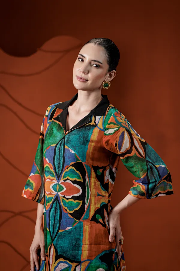Multicolor_Cotton_Printed_Collared_Straight_Kurta_For_Women
