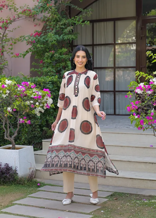 Cream_Cotton_Flared_Anarkali_Kurta_For_Women