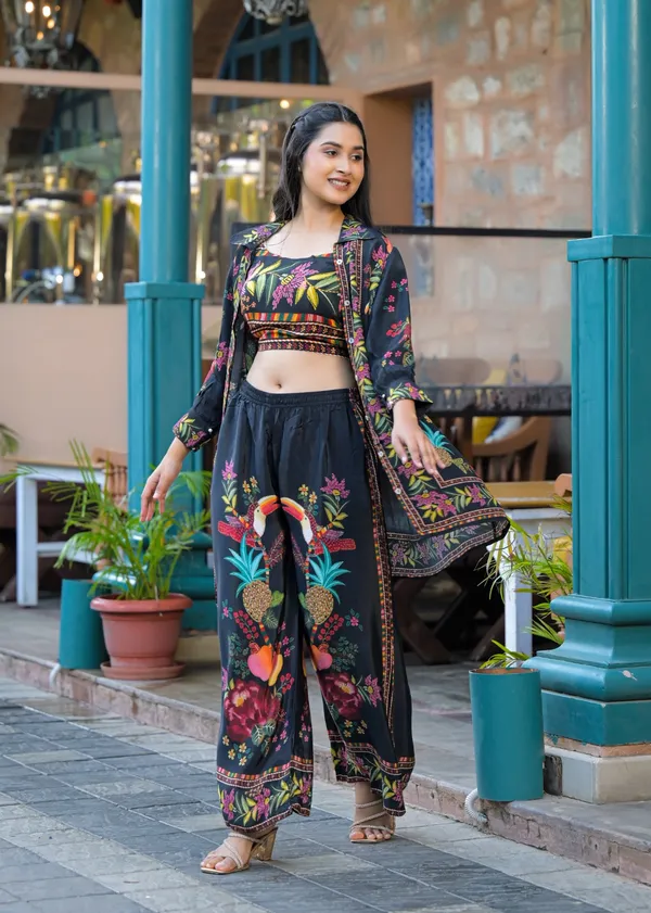 Black_Cotton_Printed_Collared_Straight_Co-Ord_Set_For_Women
