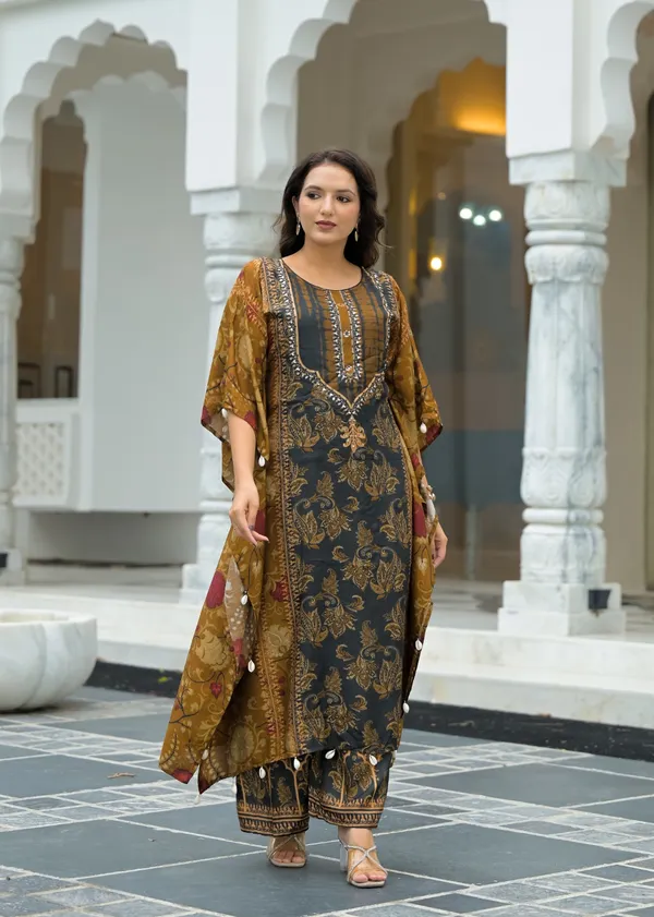 Multicolor_Cotton_Silk_Kaftan_For_Women