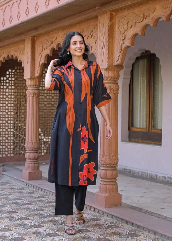 Black_Cotton_Printed_Straight_Kurta_Pant_Set_For_Women