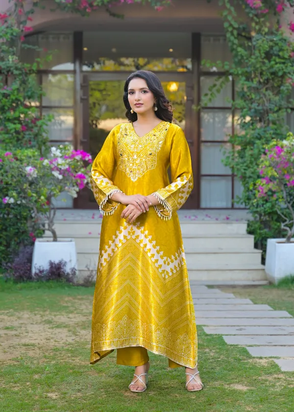 Yellow_Crepe_A-Line_Mirror_Work_Embroidered_Printed_Kurta_For_Women
