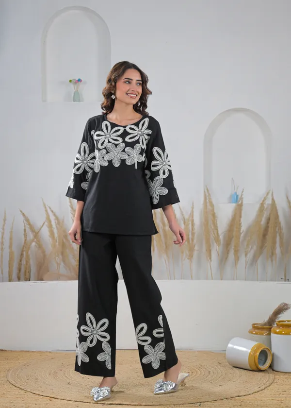 Black_Cotton_Floral_Embroidered_Co-Ord_Set_For_Women