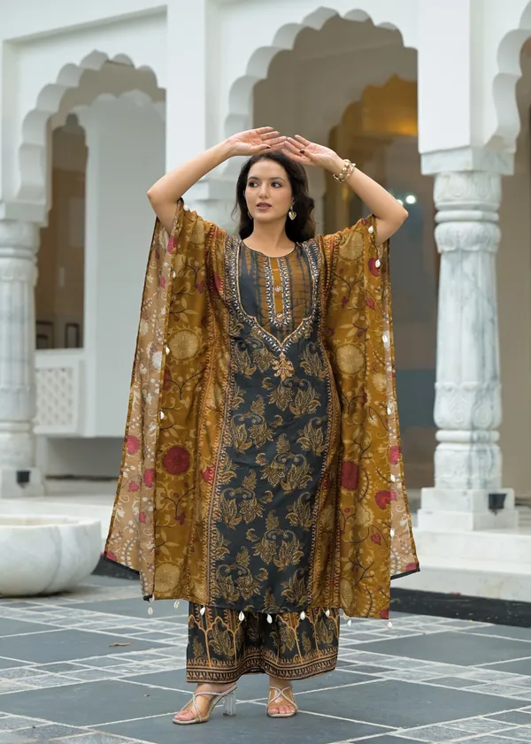Multicolor_Cotton_Silk_Kaftan_For_Women