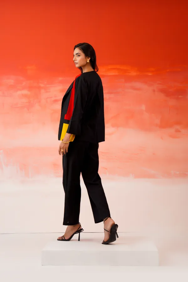 Black_Cotton_Colour_Block_Kimono_Jacket_Co-Ord_Set_For_Women