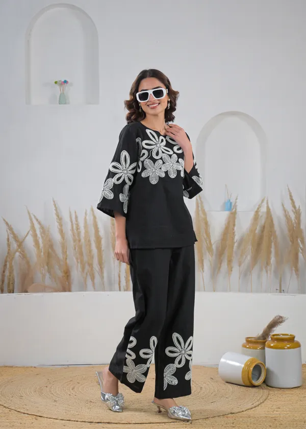Black_Cotton_Floral_Embroidered_Co-Ord_Set_For_Women