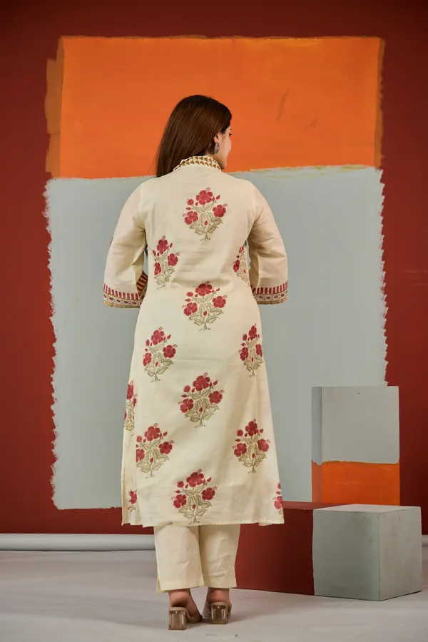 Beige_Cotton_Floral_Print_A-Line_Kurta_For_Women