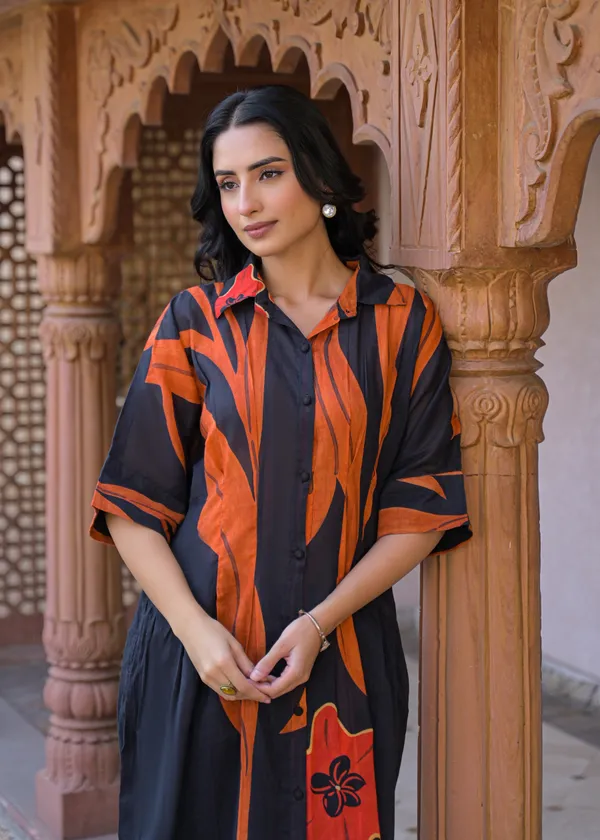 Black_Cotton_Printed_Straight_Kurta_Pant_Set_For_Women