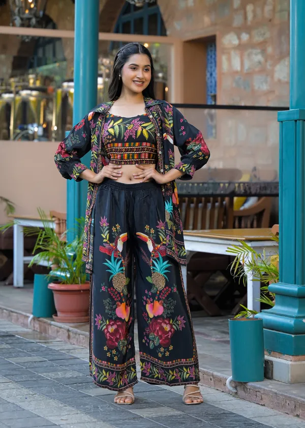 Black_Cotton_Printed_Collared_Straight_Co-Ord_Set_For_Women